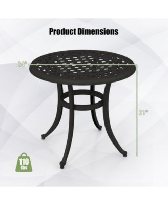 24 Inch Patio Side Table with Adjustable Footpads for Poolside Backyard Balcony