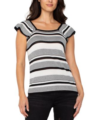 Liverpool Los Angeles - Women's Ruffled-Sleeve Sweater