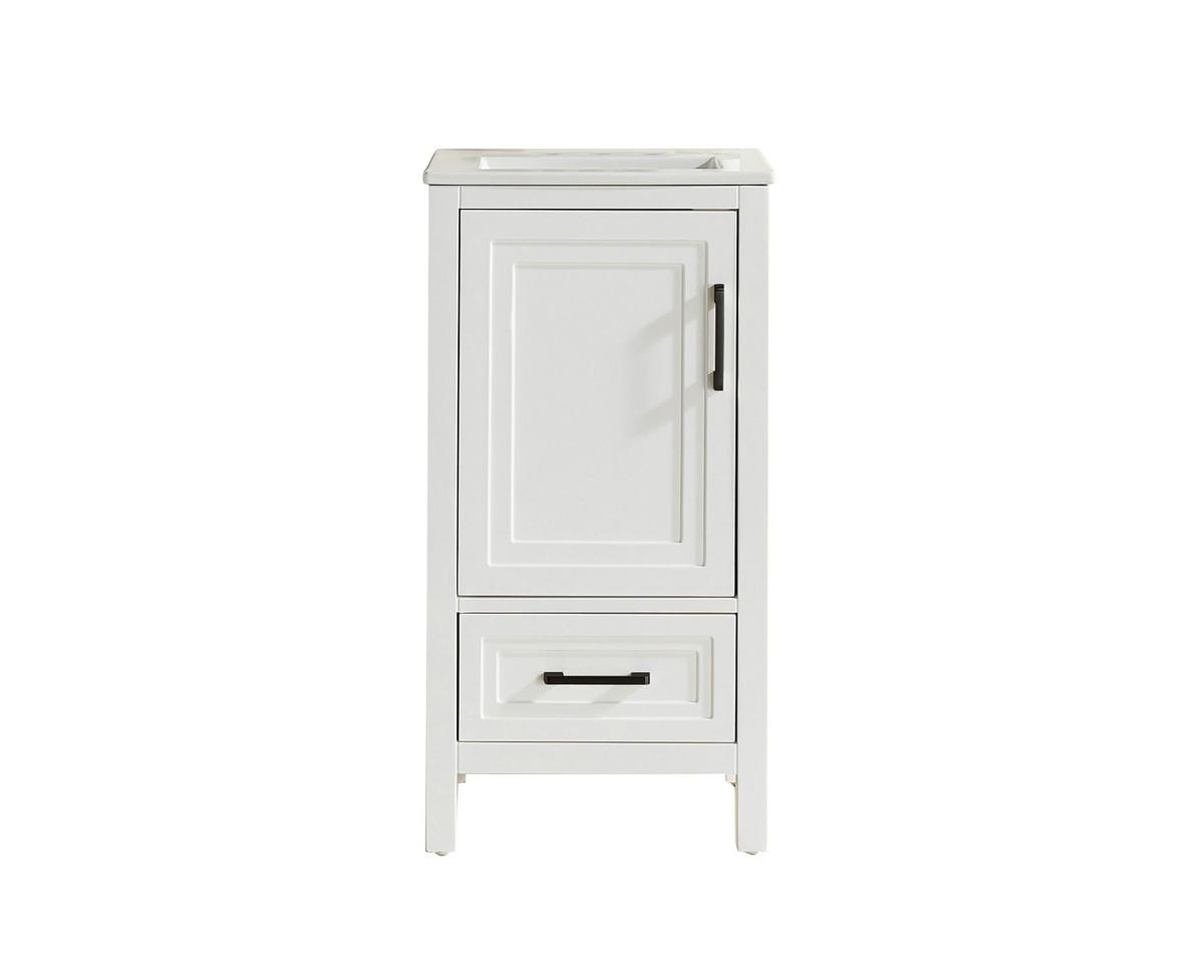 Fully Assembled 18" Freestanding Single Bathroom Vanity with Top - White