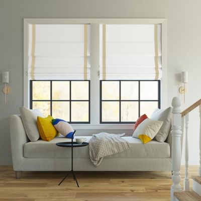 Olander Black Ribbon Border 100% Blackout Cordless Roman Shade