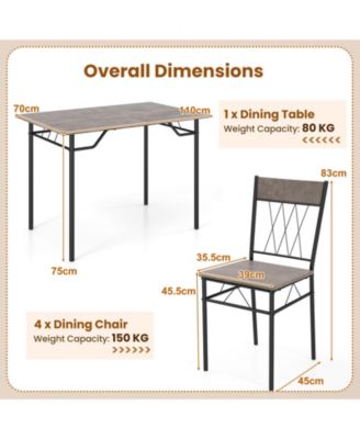 5-Piece Dining Table Set for 4 with Kitchen Table and 4 Dining Chairs
