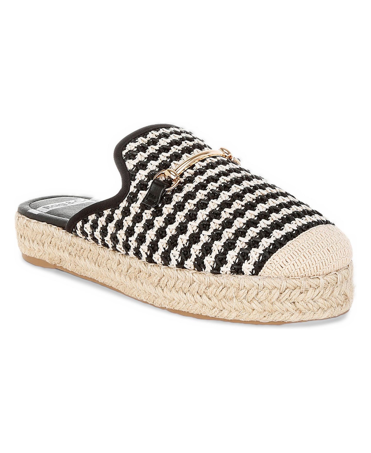 Женские сабо Rag & Co Himari Raffia Slip-On Mules, цвет: Чёрный — фото 1