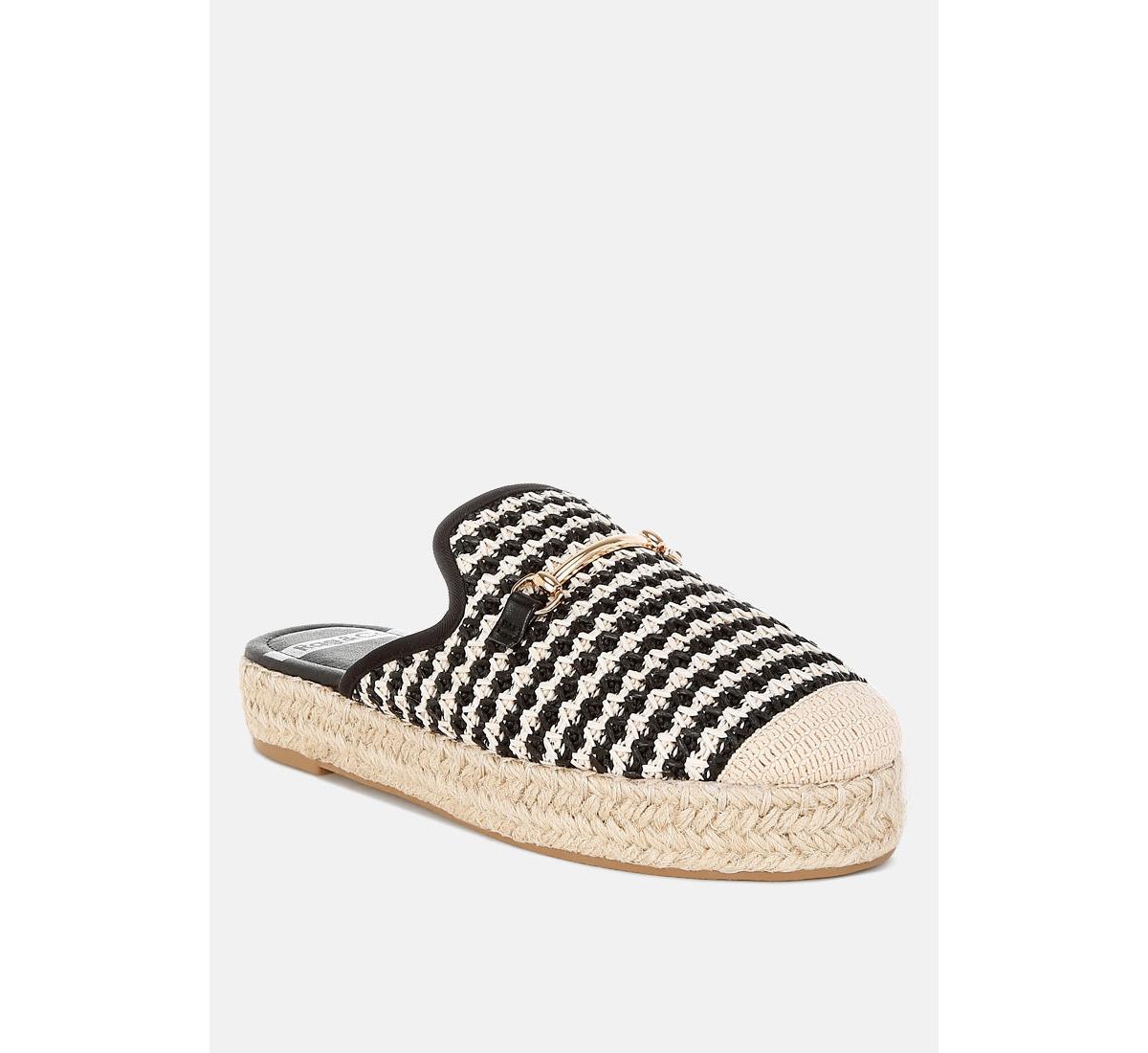 Himari Raffia Slip-On Mules - Brown
