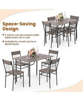 5-Piece Dining Table Set for 4 with Kitchen Table and 4 Dining Chairs