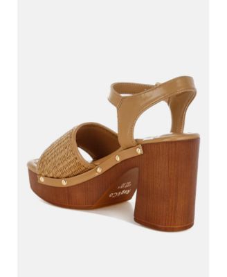 Mazaro Raffia Chunky Sandals