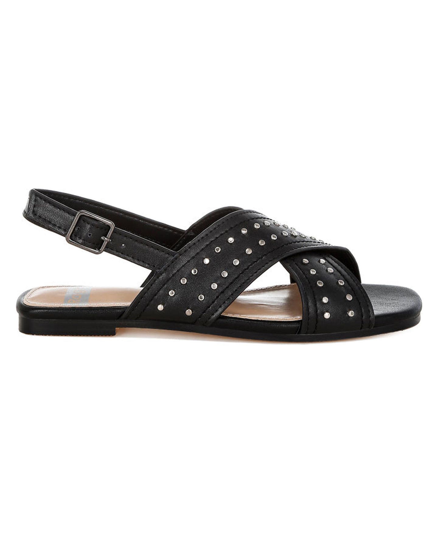 Женские балетки Rag & Co Calluna Stud Embellished Buckled Flats, цвет: Чёрный — фото 1