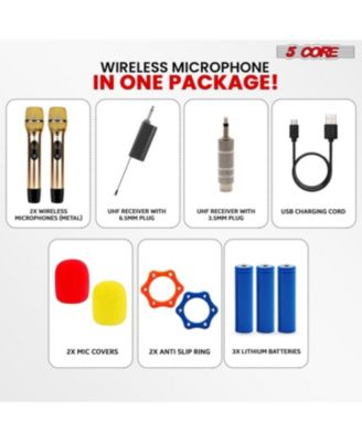 Wireless Microphones Pair UHF Professional Handheld Microfonos Inalambricos Dual Cordless Mic System for Karaoke Singing Wedding DJ Party Speech Church