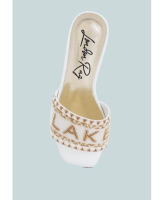 Vacay Babe Lake Como Beaded Slip-On Heels