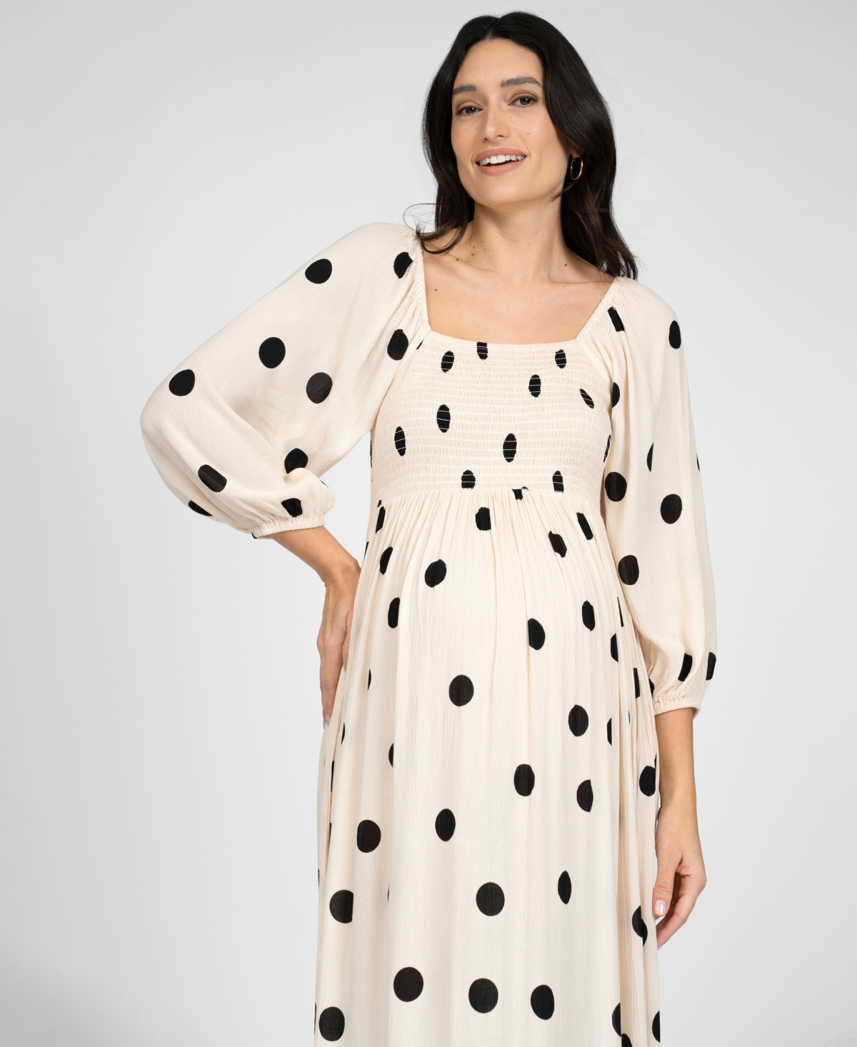 SERAPHINE WOMEN'S MATERNITY SHIRRED BODICE MIDI DRESS 