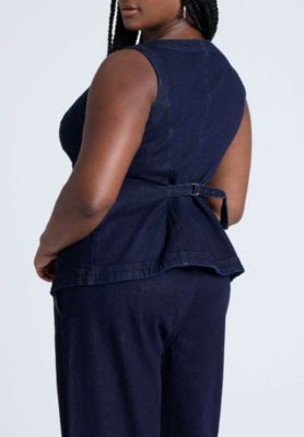 Plus Size Denim Vest