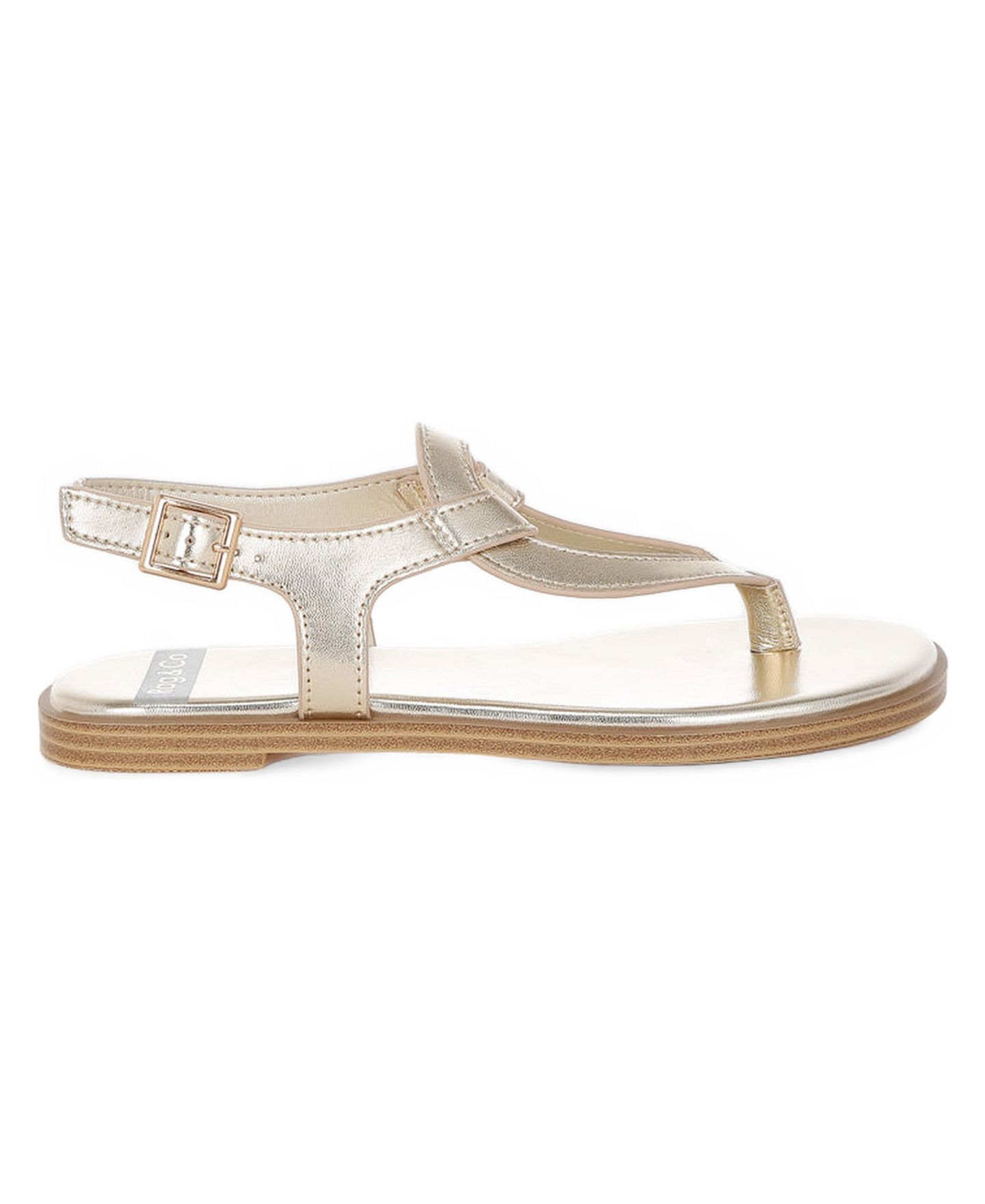 Женские балетки Rag & Co Zorad Metallic Genuine Leather, цвет: Золотой металлик кожаный — фото 2