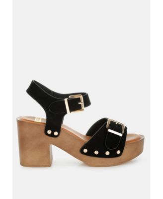 Womens Lhasa Real Suede Leather Clog Sandals