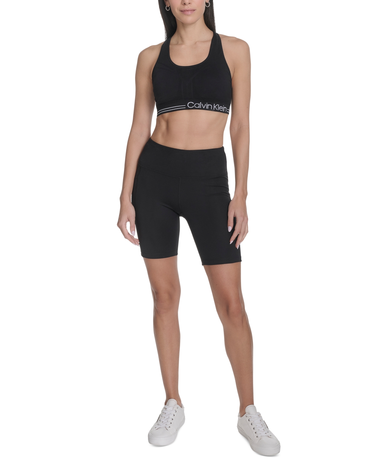 Calvin Klein Performance Women's Logo 7" Bike Shorts In Black