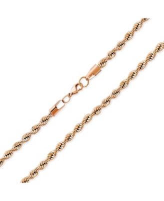 Rose Gold Tone Rope Chain 5MM Necklace Stainless Steel