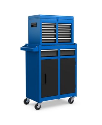 2-in-1 Rolling Tool Chest with 5 Sliding Lockable Drawers