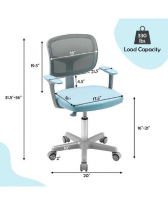 Adjustable Desk Chair with Auto Brake Casters for Kids