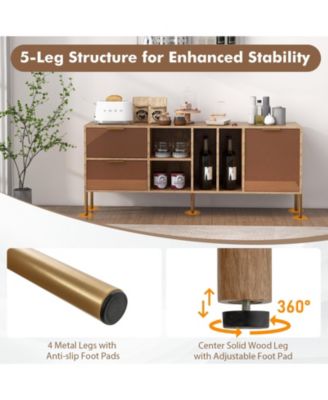 Mirrored Buffet Cabinet with 2 Drawers and 1 Door for Living Room