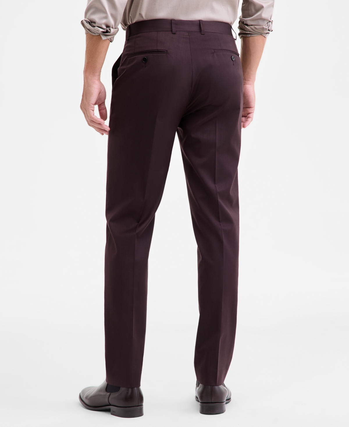 Calvin Klein Men's Cotton Sateen Slim Chino Pants In Burgundy