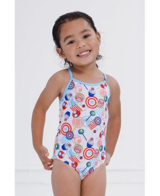 Toddler Girls Racerback UPF 50+ One Piece Bathing Suit