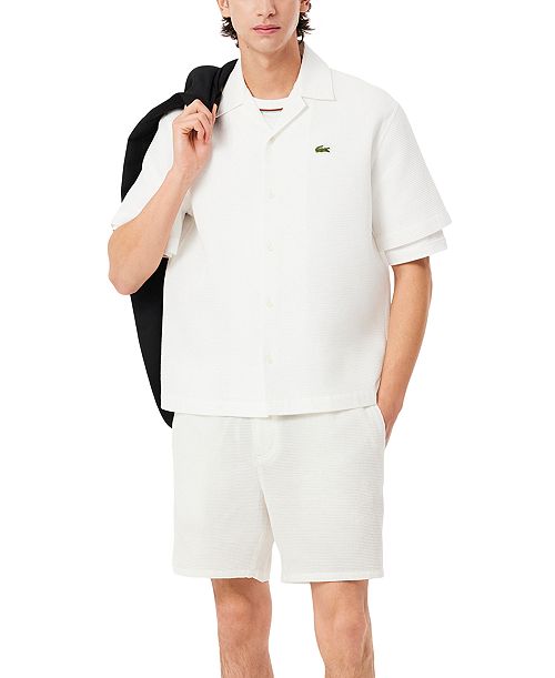 alfani Lacoste Men's Relaxed-Fit Waffle-Fabric Shorts Men's Fashion & Accessories