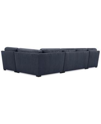 Radley Roll Arm 152" 4-Pc. Leather Wedge Corner Chaise Sectional