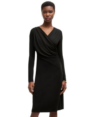 Hugo Boss - Women's Stretch Crepe Wrap-Front Dress