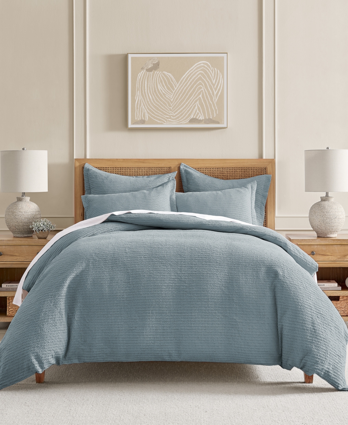 Levtex Cloud Waffle Textured 2-pc. Duvet Cover Set, Twin/twin Xl In Chambray
