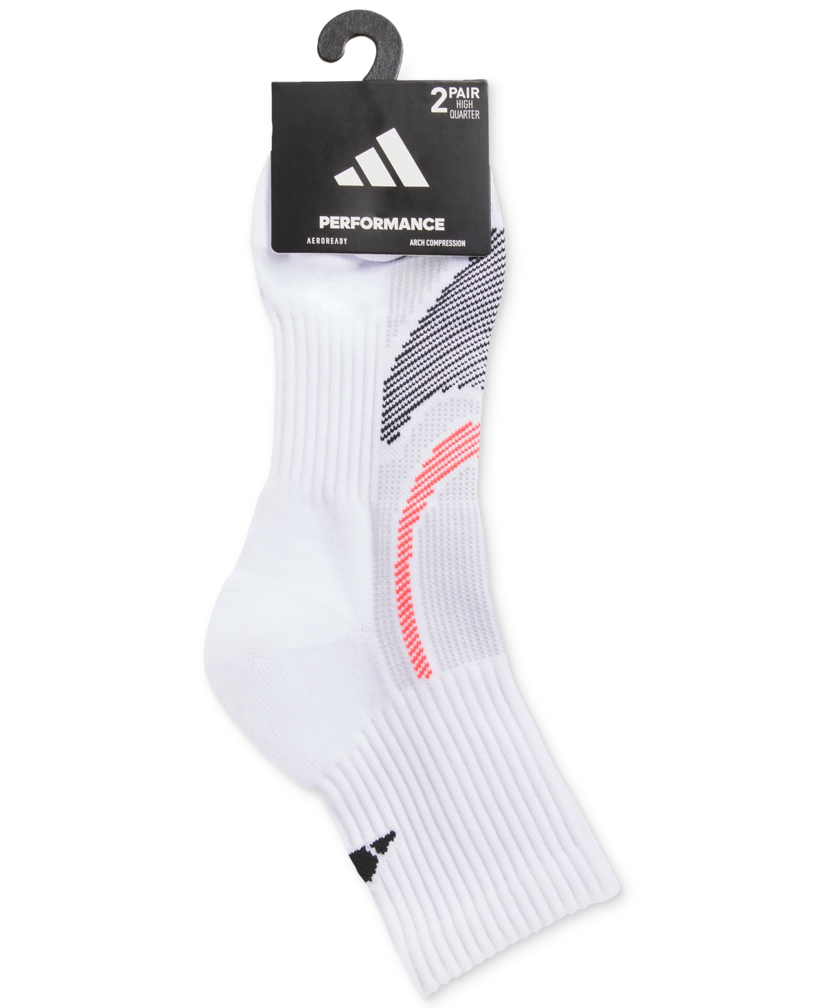 Shop Adidas Originals Men's Superlite Performance High Quarter Socks, Pack Of 2 In White,black,lucid Red