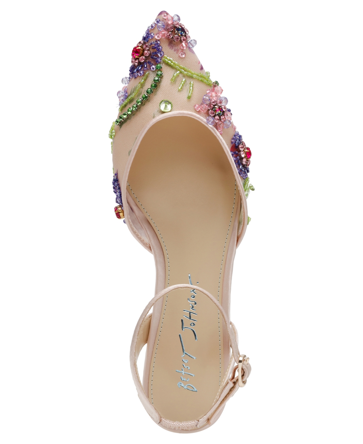 BETSEY JOHNSON WOMEN'S GARBO JEWELED MESH FLATS 