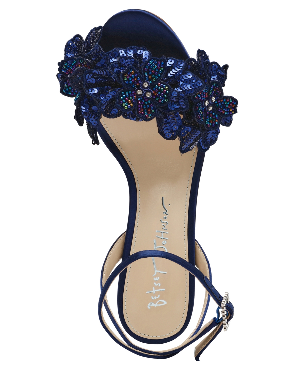 Shop Betsey Johnson Women's Cali Flower Dress Sandals In Navy