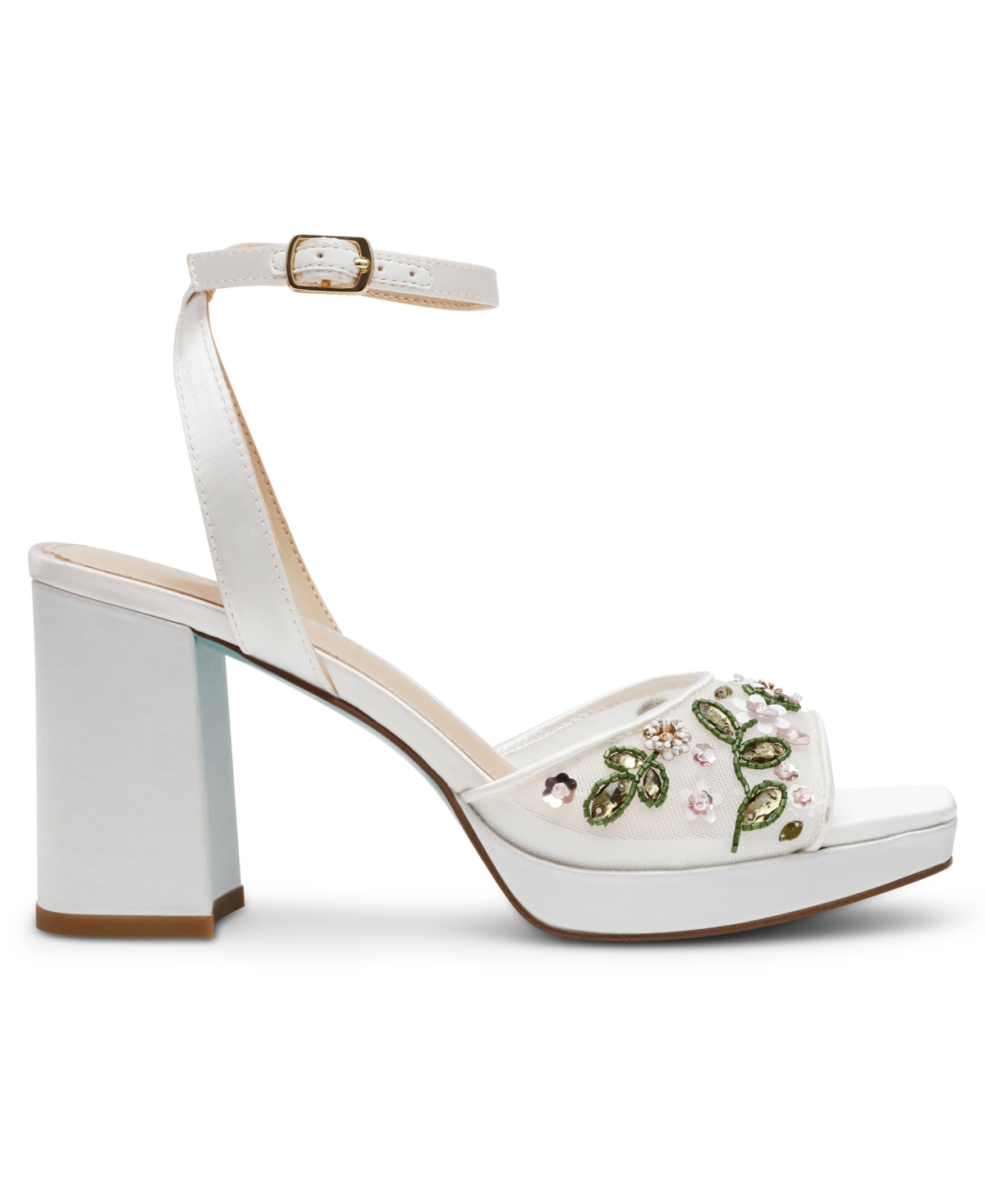 BETSEY JOHNSON WOMEN'S KIRRA FLORAL BEADED PLATFORM DRESS SANDALS 