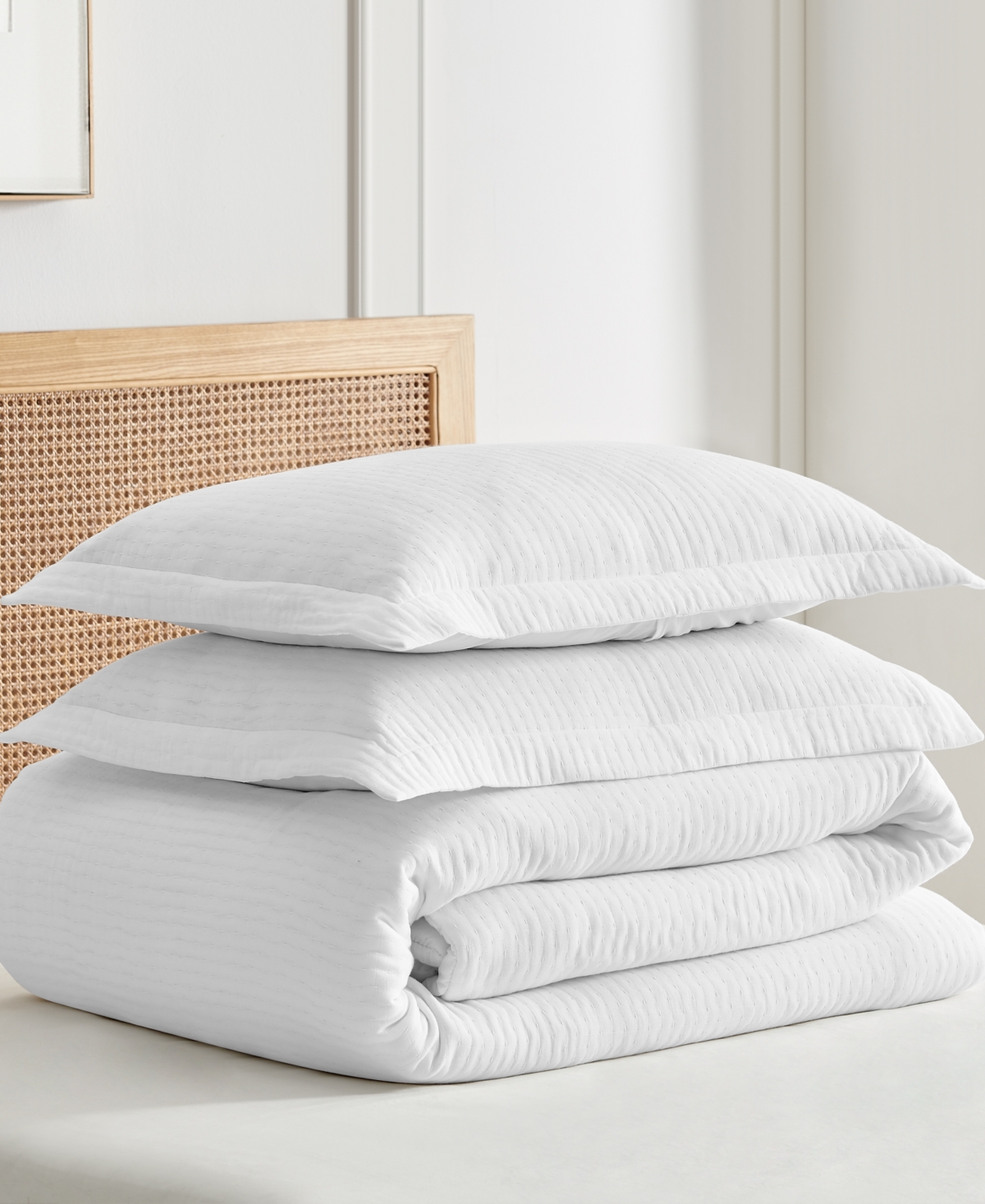 Levtex Reede Textured 2-pc. Duvet Cover Set, Twin/twin Xl In Bright White