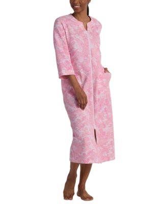 Miss Elaine - Women's Long Sleeve Printed Long Zip Robe