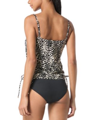 Women's Printed Side-Ruched Tankini Top