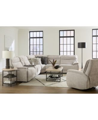 Macy's Ozryn Zero Gravity Fabric Sectional Collection Created For Macys In Silver