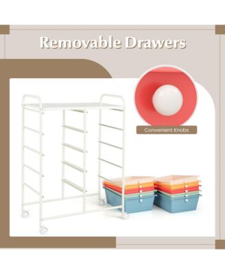 10-Drawer Storage Cart Utility Rolling Trolley Kitchen Organizer
