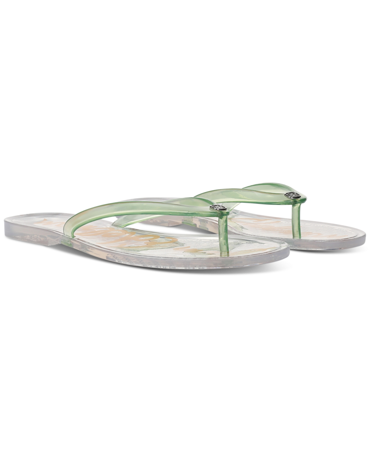 Sam Edelman Dean Jelly Flip Flop Clear Green Jelly In Clear Green Jelly