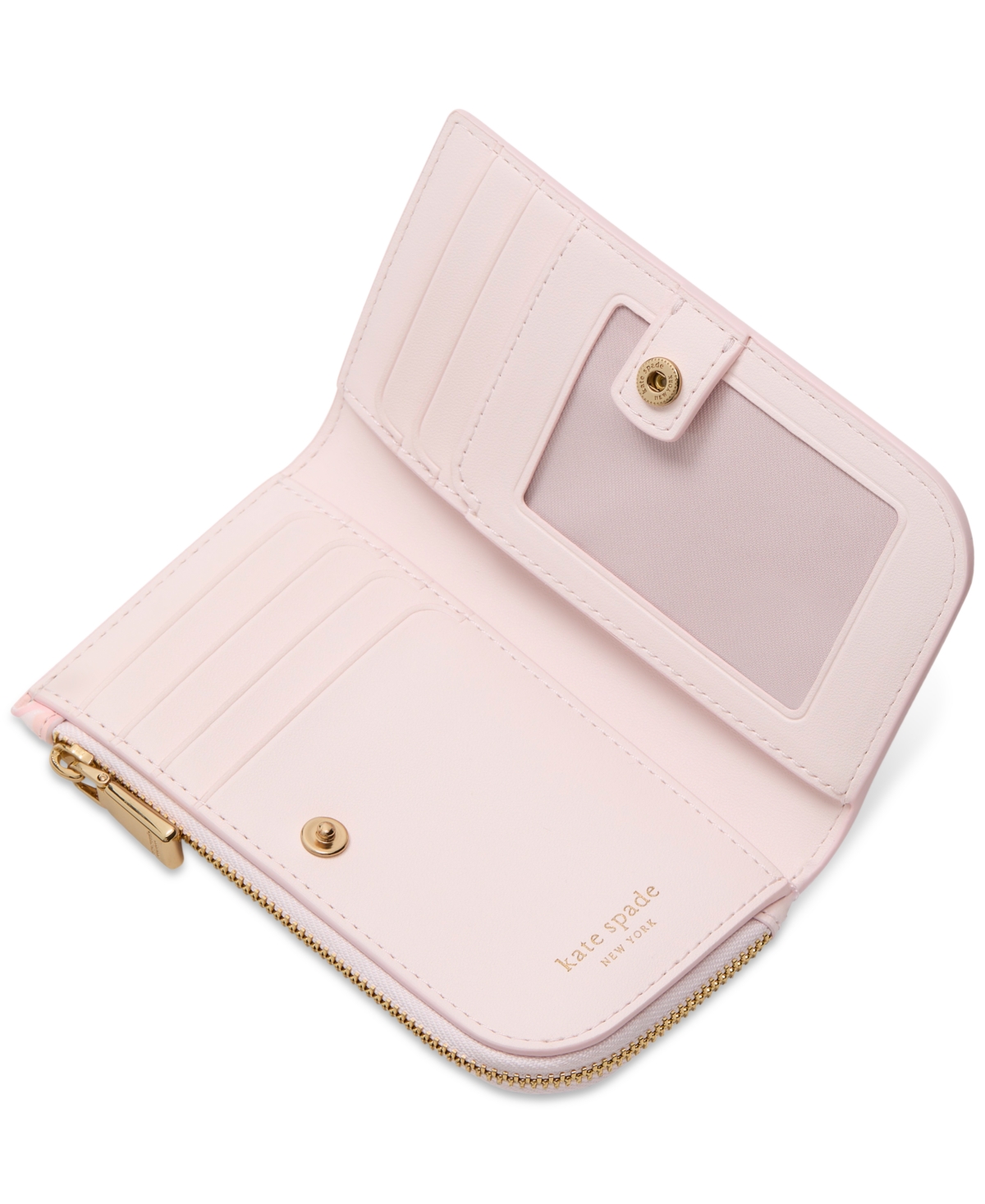 KATE SPADE DEVIN SPRING PANSIES SMALL SLIM LEATHER BIFOLD WALLET 
