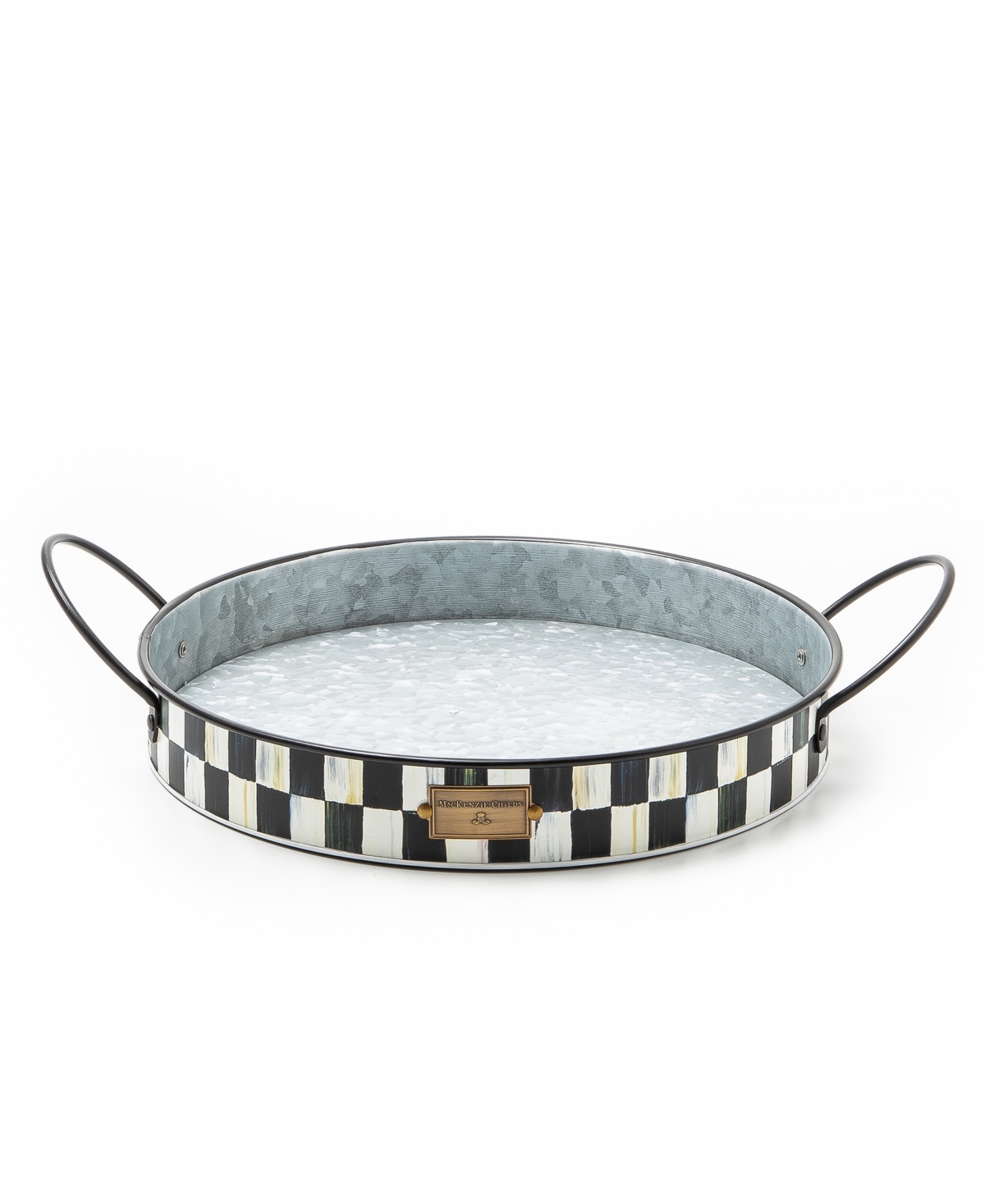 Mackenzie-childs Spectator Galvanized Tray Set In Black,white
