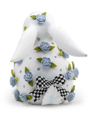 Patience Brewster Periwinkle Peony Sitting Rabbit Figurine
