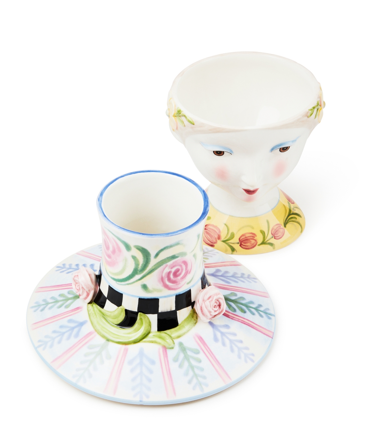 Shop Mackenzie-childs Rosy Meadow Lady Rose Lidded Vase In Multi