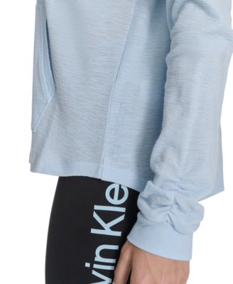 Ruched-Sleeve Zip Hoodie