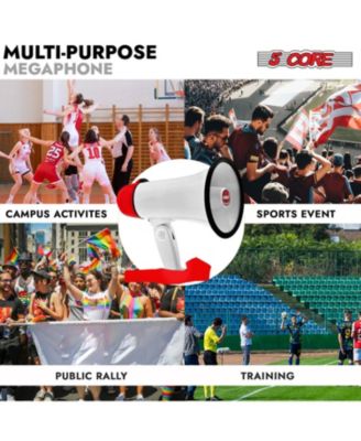 Megaphone Bullhorn Speaker 30W Mini Bull Horn Battery Power Cheer Megafono 800 Feet Range Loudspeaker 6R