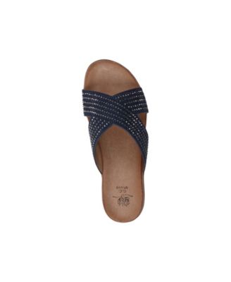 Women's Sharlene Embellished Cross-Strap Flat Sandals