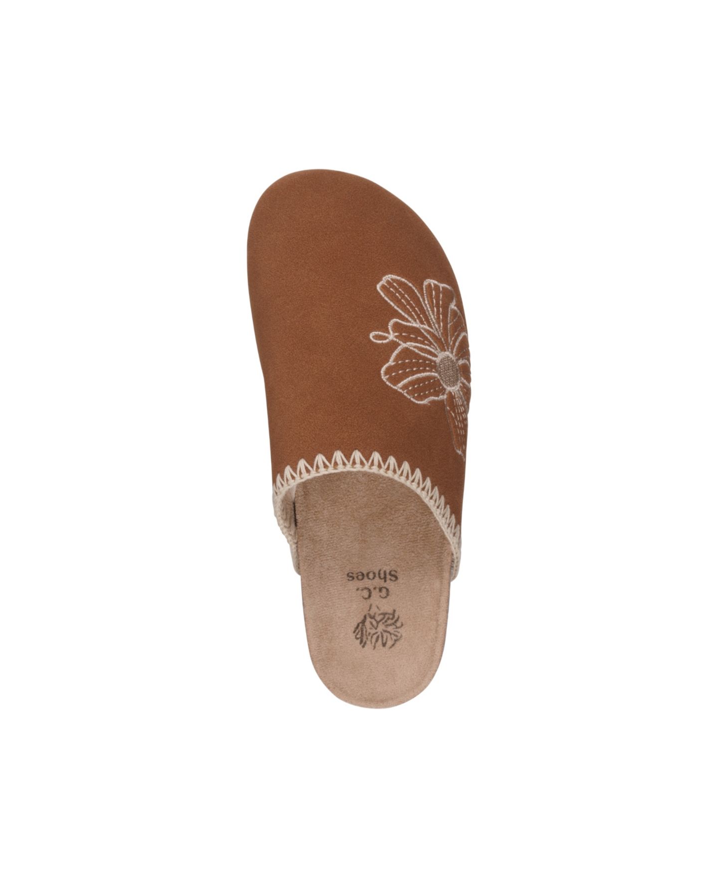Женские сандалии GC Shoes Jamie Embroidered Slide Footbed, цвет: Коньячный — фото 4