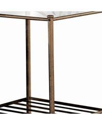 Modern Nightstand with Tempered Glass Top and Dual Storage Shelves