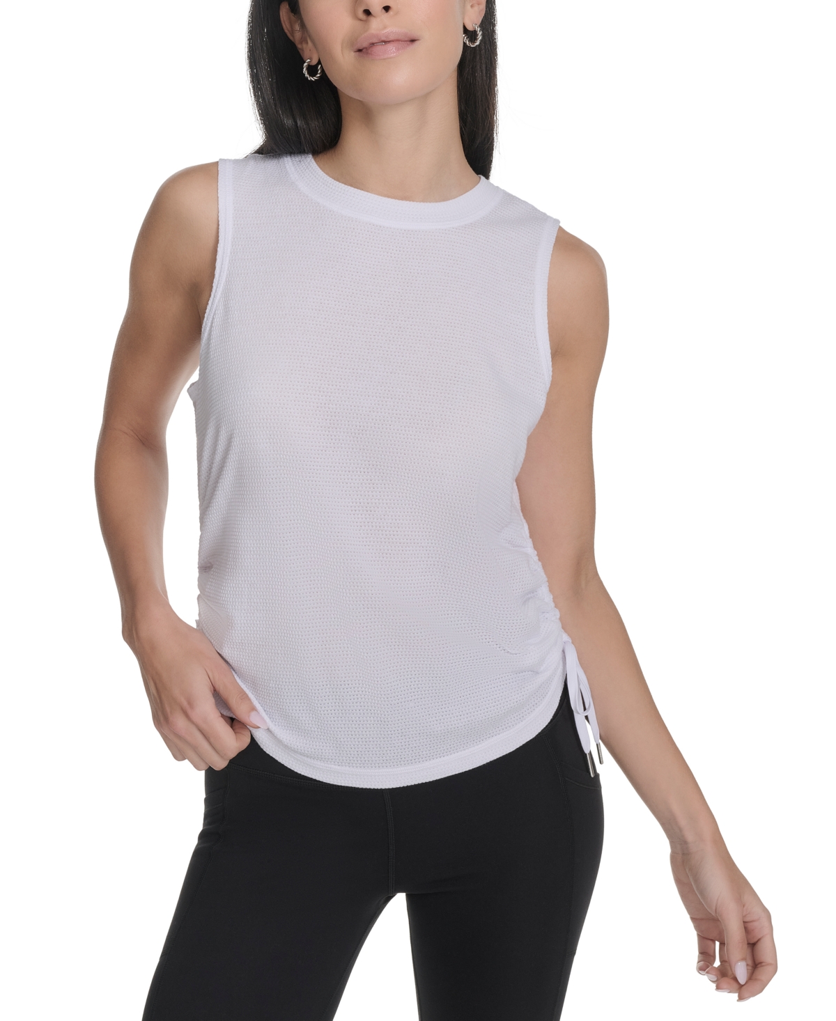 Performance Women's Ruched Side-Tie Tank Top - White
