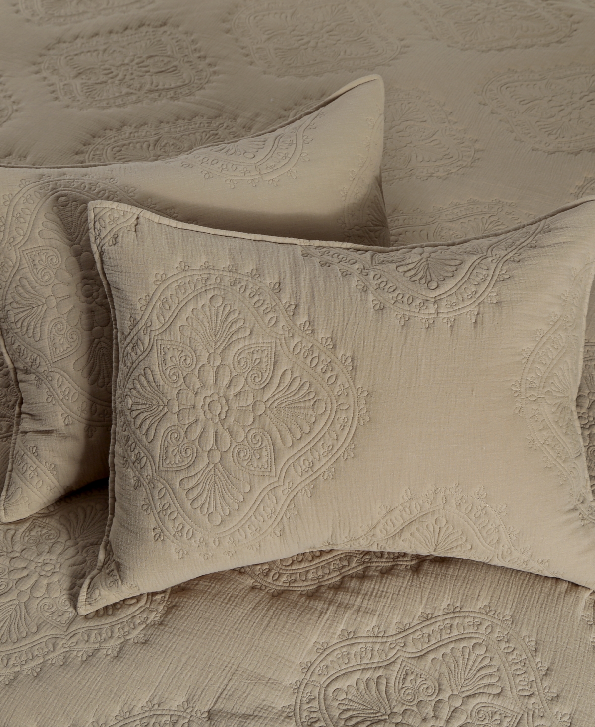 Levtex Muslin Stitch Stitching 2-pc. Quilt Set, Twin/twin Xl In Taupe