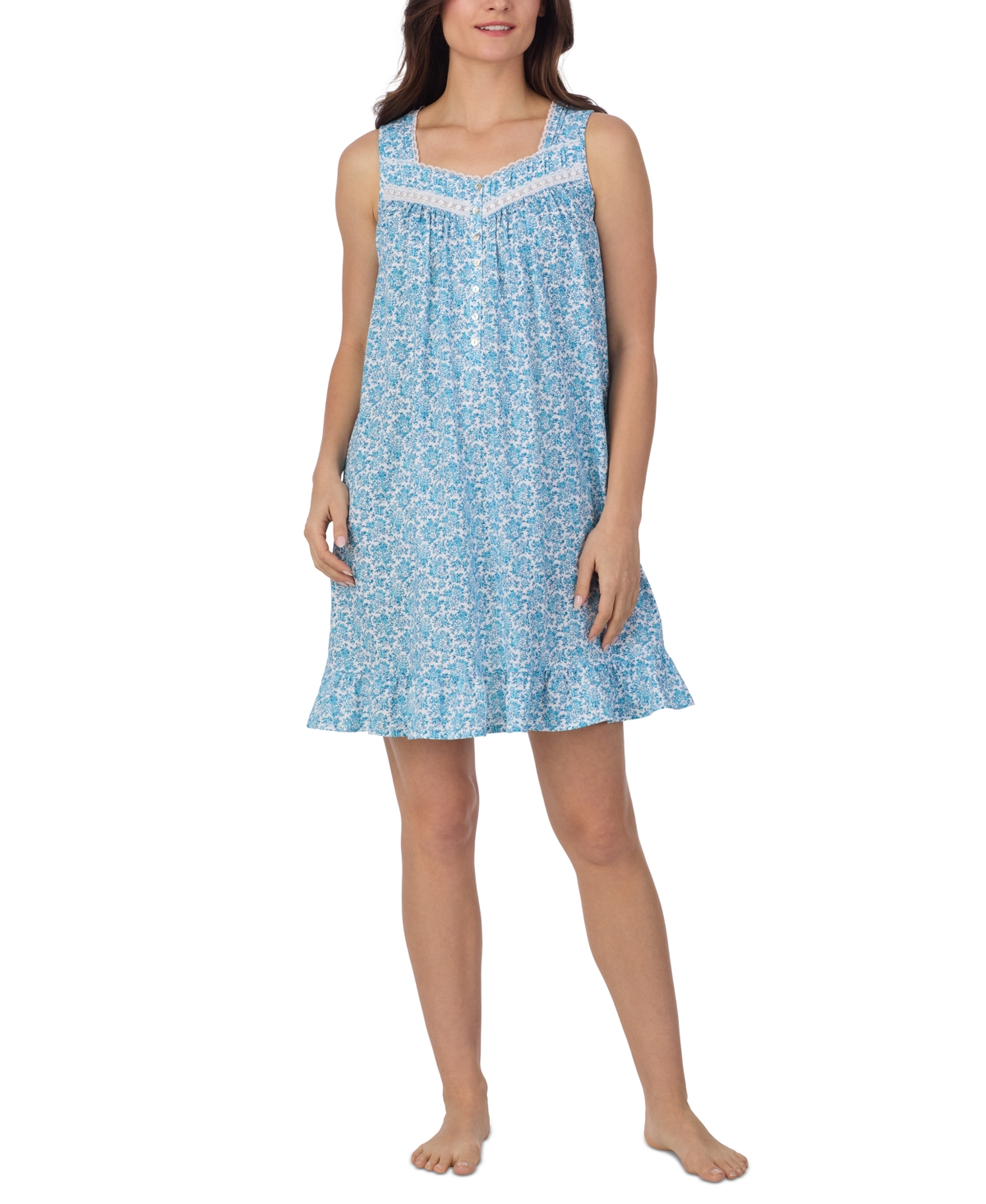 Eileen West Women's Cotton Sleeveless Short Nightgown
