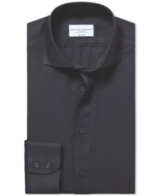 Men's Slim-Fit Non-Iron Solid Twill Dress Shirt